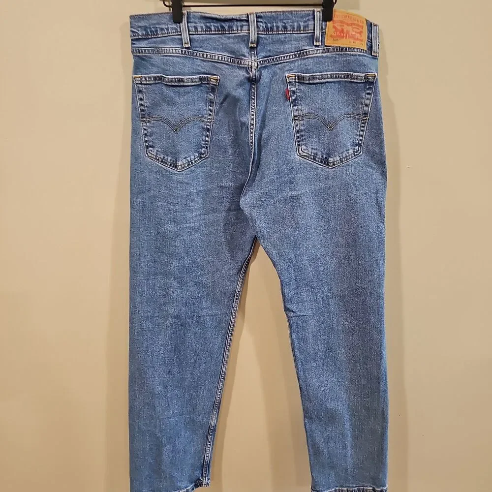 Levi's 505 Jeans Men's 40x32 Blue Denim Cotton Blend Straight Fit Casual Pants